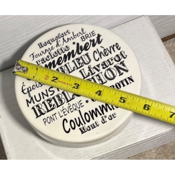 Gourmet Village Ceramic Cheese Baker Round With Decorative French Cheese Names - Picture 5 of 8